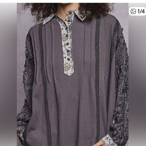 Pol YKT1218 Ghost Grey Relaxed Fix Thermal Top.
NWT.